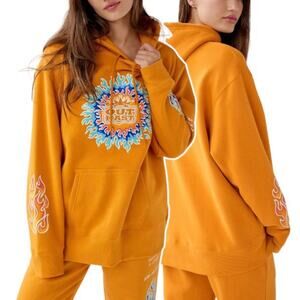 Urban Outfitters Outkast Orange Flame Oversized Hoodie Sweatshirt S/M